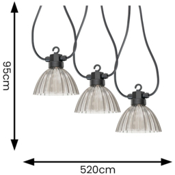 ValueLights Smoked Pleated LED Battery Operated Outdoor Garden String Light 6 Pack - Size: 9.5 x 520 x 8.5cm - Grey - Wilko - thumbnail 6