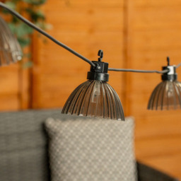 ValueLights Smoked Pleated LED Battery Operated Outdoor Garden String Light 6 Pack - Size: 9.5 x 520 x 8.5cm - Grey - Wilko - thumbnail 4