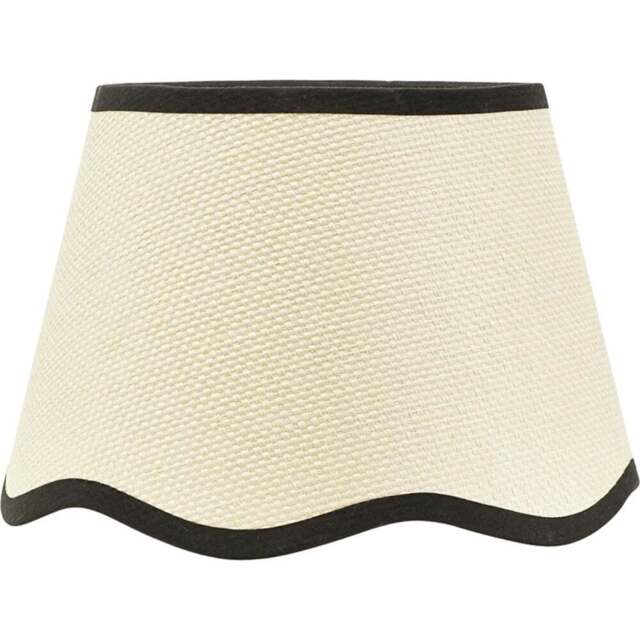 ValueLights Dutton Natural Scallop Edge Small Lamp Shade with Rust Trim - Cream - Wilko - image 1