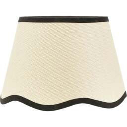 ValueLights Dutton Natural Scallop Edge Small Lamp Shade with Rust Trim - Cream - Wilko