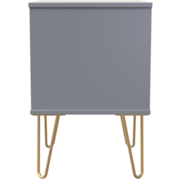 Crowndale Cube 2 Drawer Dusk Grey Bedside Table Ready Assembled - Wilko - thumbnail 5