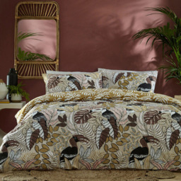 furn. Tocorica Double Cream Exotic Jungle Reversible Duvet Cover Set - Wilko - thumbnail 1