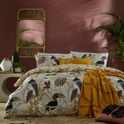 furn. Tocorica Double Cream Exotic Jungle Reversible Duvet Cover Set - Wilko - thumbnail 7