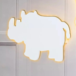 Marco Paul Warm White LED Rhino Wall Mounted Kids Night Light 30cm - Size: 20 x 20 x 10cm - Multicoloured - Wilko - thumbnail 3