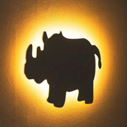 Marco Paul Warm White LED Rhino Wall Mounted Kids Night Light 30cm - Size: 20 x 20 x 10cm - Multicoloured - Wilko - thumbnail 4