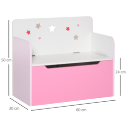 Playful Haven Pink Kids Storage Chest Bench - Size: 60 x 30 x 50cm - Wilko - thumbnail 7