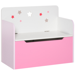 Playful Haven Pink Kids Storage Chest Bench - Size: 60 x 30 x 50cm - Wilko - thumbnail 3