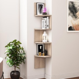 Decorotika Desaldo 4 Shelf Cordoba Corner Wall Mounted Shelving Unit - Size: 155.2 x 29.6 x 29.6cm - Grey - Wilko - thumbnail 7