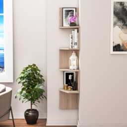 Decorotika Desaldo 4 Shelf Cordoba Corner Wall Mounted Shelving Unit - Size: 155.2 x 29.6 x 29.6cm - Grey - Wilko - thumbnail 6