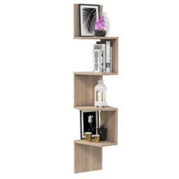 Decorotika Desaldo 4 Shelf Cordoba Corner Wall Mounted Shelving Unit - Size: 155.2 x 29.6 x 29.6cm - Grey - Wilko - thumbnail 4