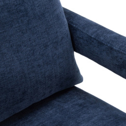 Living and Home Dark Blue Chenille Upholstered Accent Chair with Lumbar Pillow - Size: Single - Wilko - thumbnail 5