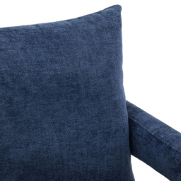 Living and Home Dark Blue Chenille Upholstered Accent Chair with Lumbar Pillow - Size: Single - Wilko - thumbnail 4