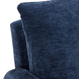 Living and Home Dark Blue Chenille Upholstered Accent Chair with Lumbar Pillow - Size: Single - Wilko - thumbnail 7