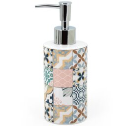 Pastel Mosaic Soap Dispenser - Size: 6.8 x 18.1 x 6.8 cm - Wilko