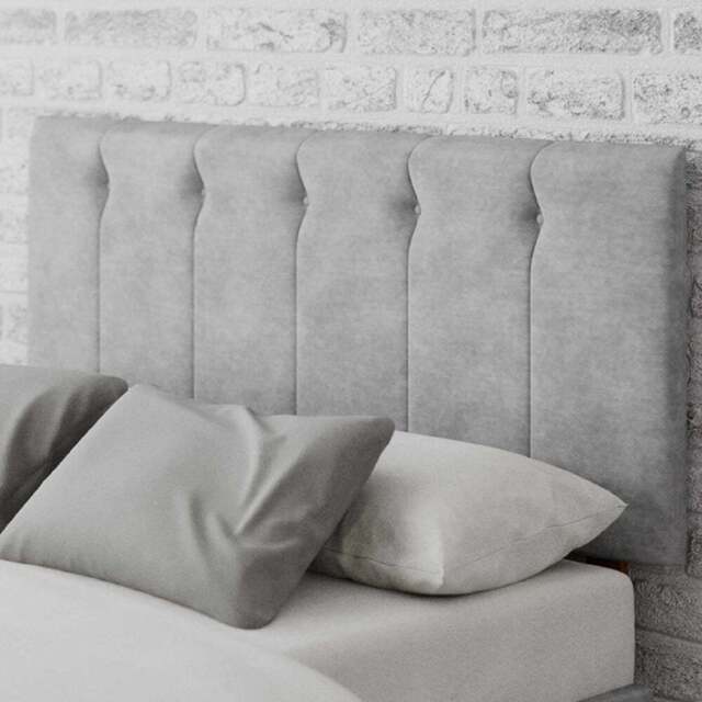 Aspire Furniture Hepburn Double Silver Soft Touch Linen Headboard - Aspire Beds - Wilko - image 1