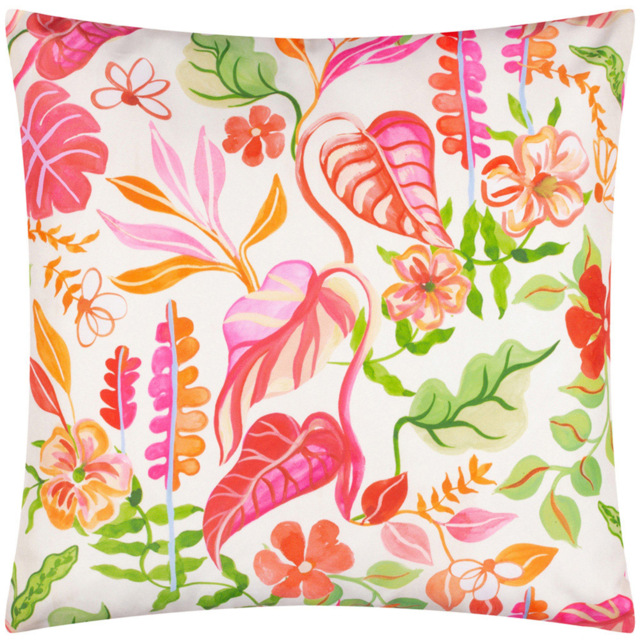 Furn Cream Tropical Bloom Reversible Cushion 45 x 45cm - Wilko - image 1