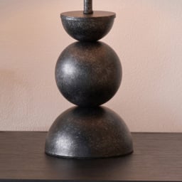 Pacific Lifestyle Vala White Textured Fabric Shade Graphite Metal Ball Table Lamp - Size: 49 x 30 x 30cm - Grey - Wilko - thumbnail 5