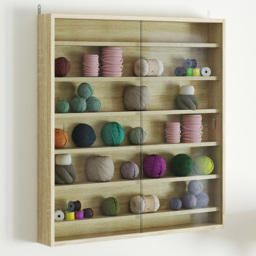 HOMCOM 7-Tier Glass Doors Oak Wall Display Cabinet - Size: 83.0 cm x 9.5 cm x 80.0 cmcm - White - Wilko