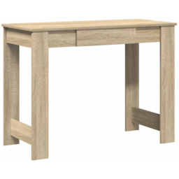 vidaXL Single Drawer Computer Desk Sonoma Oak - Size: 75 x 100 x 45cm - Brown - Wilko - thumbnail 3