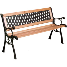 Garden Vida Cross Style Garden Bench - Size: 2 Seater - Brown - Wilko - thumbnail 3