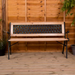 Garden Vida Cross Style Garden Bench - Size: 2 Seater - Brown - Wilko - thumbnail 4