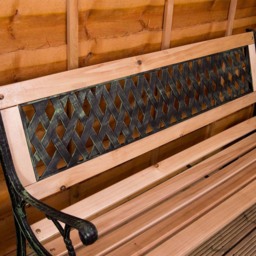 Garden Vida Cross Style Garden Bench - Size: 2 Seater - Brown - Wilko - thumbnail 5