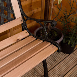 Garden Vida Cross Style Garden Bench - Size: 2 Seater - Brown - Wilko - thumbnail 7