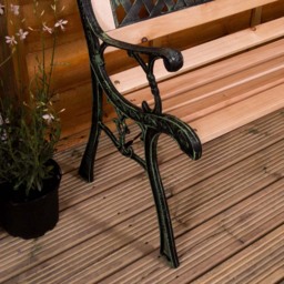 Garden Vida Cross Style Garden Bench - Size: 2 Seater - Brown - Wilko - thumbnail 6