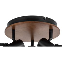 Cosylyte Hadley Matt Black 3 Light Wire Shade Spotlight - Size: 25 x 25 x 17cm - Brown - Wilko - thumbnail 6