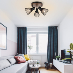 Cosylyte Hadley Matt Black 3 Light Wire Shade Spotlight - Size: 25 x 25 x 17cm - Brown - Wilko - thumbnail 7