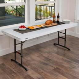 Lifetime Products Height Adjustable Commercial Table - Size: 91 x 182.9 x 76.2cm - Cream - Wilko