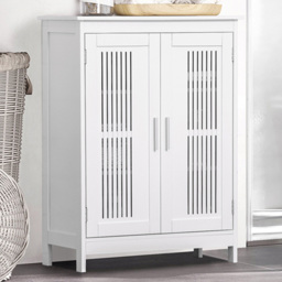 Kleankin 2 Door White Freestanding Bathroom Cabinet - Size: 80.0 cm x 30.0 cm x 60.0 cmcm - Wilko