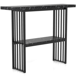 Costway Single Shelf Black Faux Marble Console Table - Size: 120 x 29 x 92.5cm - Wilko - thumbnail 3