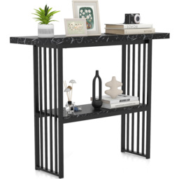 Costway Single Shelf Black Faux Marble Console Table - Size: 120 x 29 x 92.5cm - Wilko - thumbnail 5