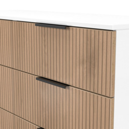 Crowndale Java 6 Drawer Slatt Effect and White Wide Midi Chest of Drawer - Wilko - thumbnail 7