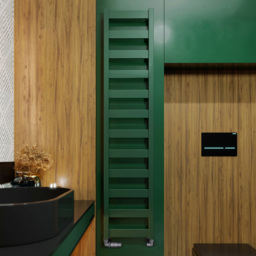 Terma Vivo Matt Green Heated Towel Rail 1215 BTU 1390 x 300mm - Size: 139 x 30 x 7.2cm - Wilko - thumbnail 3