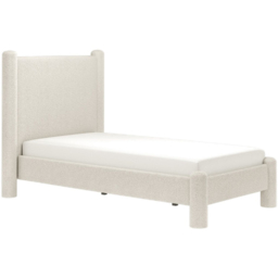 Flair Rayne Single Beige Boucle Fabric Pillar Bed - Cream - Wilko - thumbnail 3