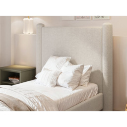Flair Rayne Single Beige Boucle Fabric Pillar Bed - Cream - Wilko - thumbnail 5