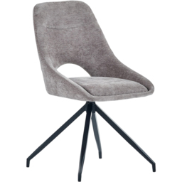Julian Bowen Jonah Set of 2 Grey Chenille Upholstered Swivel Dining Chair - Wilko - thumbnail 4