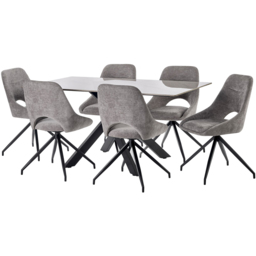Julian Bowen Jonah Set of 2 Grey Chenille Upholstered Swivel Dining Chair - Wilko - thumbnail 7