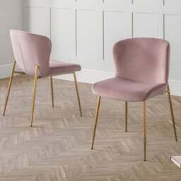 Julian Bowen Harper Set of 2 Dusky Pink Dining Chairs - Wilko