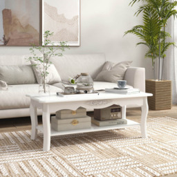 Portland White Wooden Coffee Table - Size: 94 x 44 x 43cm - Wilko - thumbnail 5