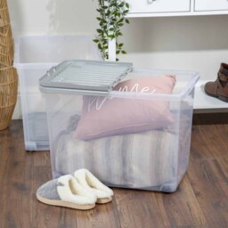 Wham 80L Grey Storage Box with Wheels and Lid 2 Pack - Wilko - thumbnail 4