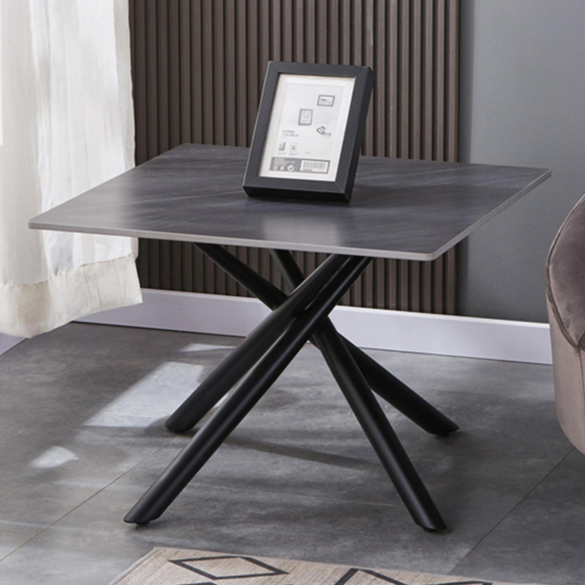 wilko Arlo Grey Wood Grain Ceramic End Table - Size: 118 x 60 x 60cm - Shankar - image 1