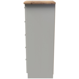 Crowndale Victoria 5 Drawer Cream Ash and Oak Tall Bedside Cabinet - Wilko - thumbnail 4
