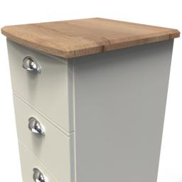 Crowndale Victoria 5 Drawer Cream Ash and Oak Tall Bedside Cabinet - Wilko - thumbnail 6