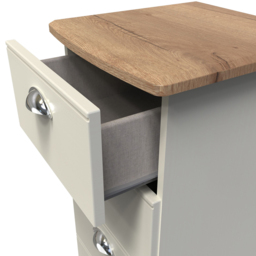 Crowndale Victoria 5 Drawer Cream Ash and Oak Tall Bedside Cabinet - Wilko - thumbnail 7