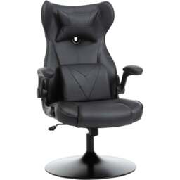 Portland Black Faux Leather Swivel Gaming Chair - Size: 67 x 71 x 112cm - Wilko - thumbnail 3