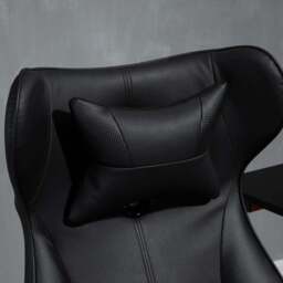 Portland Black Faux Leather Swivel Gaming Chair - Size: 67 x 71 x 112cm - Wilko - thumbnail 4
