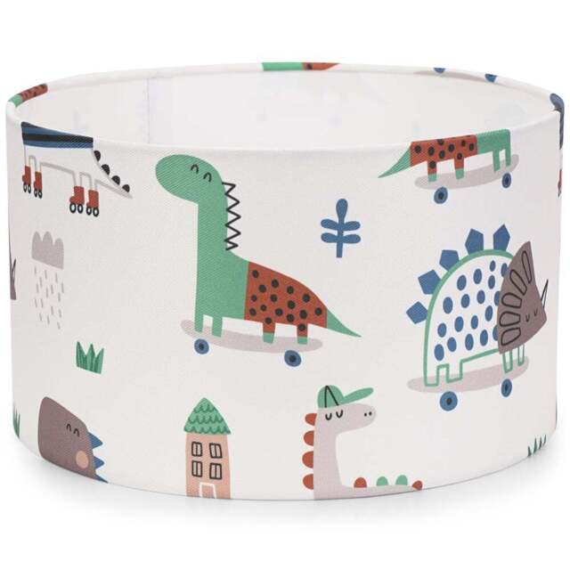 ValueLights Dino Small Drum Shade - Size: 15 x 25 x 25cm - Multi - Wilko - image 1